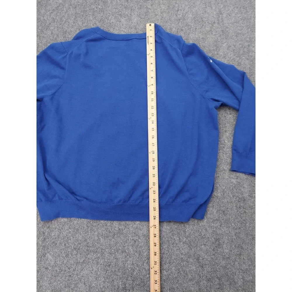POLO RALPH LAUREN Cardigan Sweater Womens 3XL Blue US OPEN Tennis Pony READ